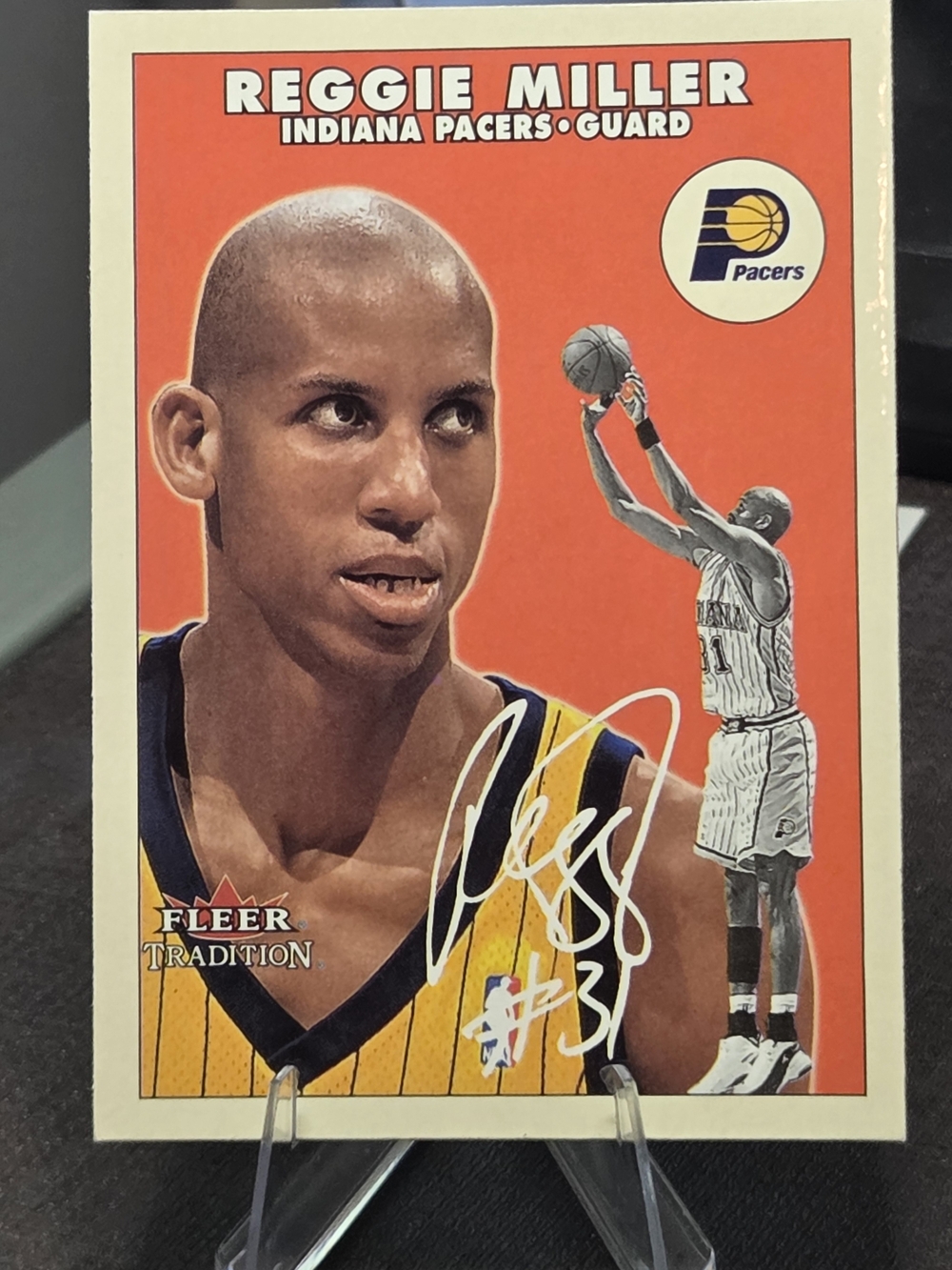 Reggie Miller Indiana Pacers Basketball Card - Orange/Yellow